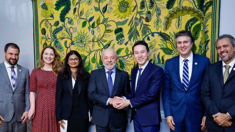 Lula e Elmano participam de reunião com CEO do TikTok em Nova York