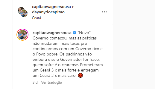 As críticas partiram do ex-candidato ao Governo do Estado
