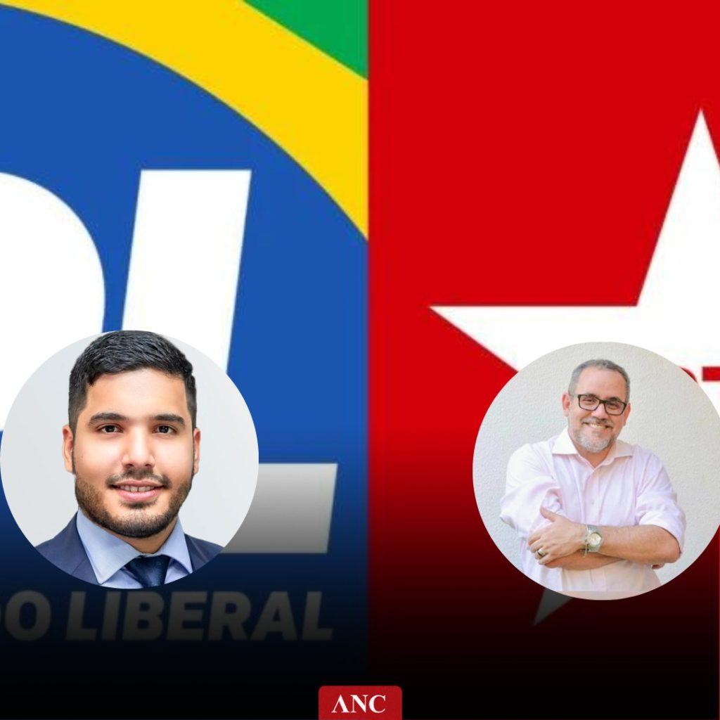 A afirmação da aliança entre PT e PL foi conferida no discurso do prefeito de Itapipoca, Felipe Pinheiro. PL não se posicionou - (Arte: ANC)
