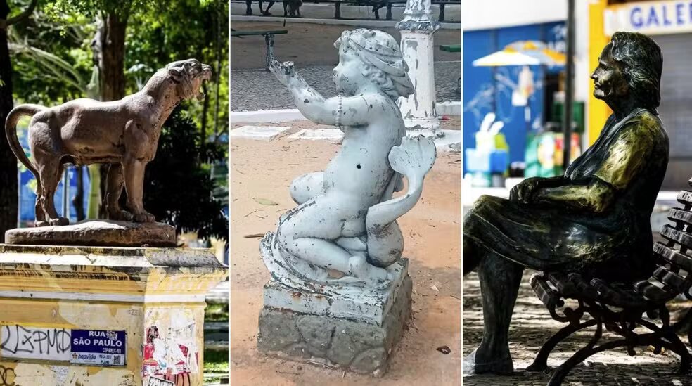 Esculturas históricas passam por restauração em Fortaleza
