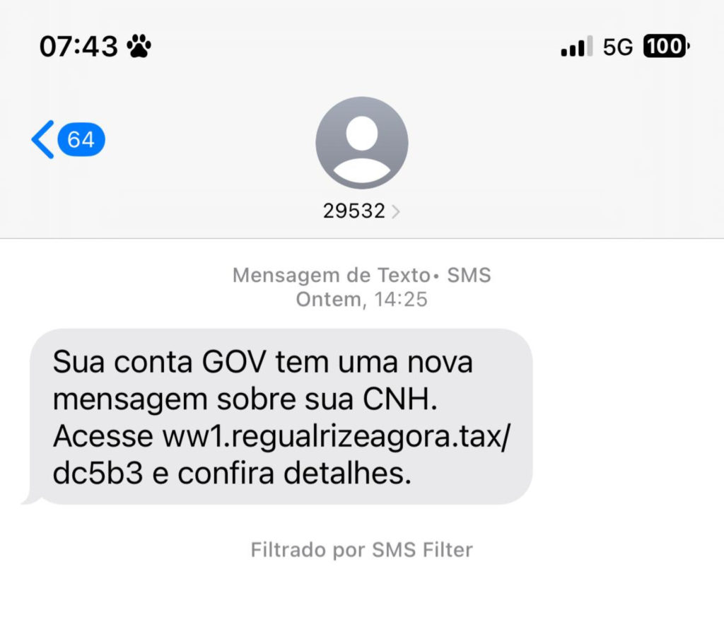 Detran alerta motoristas sobre falsa notificação de suspensão de CNH