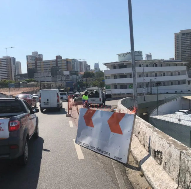Obras no viaduto da 13 de Maio alteram trânsito em Fortaleza