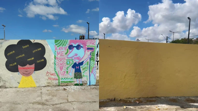 Vereador apaga grafites em pista de skate sem autorização em Caucaia