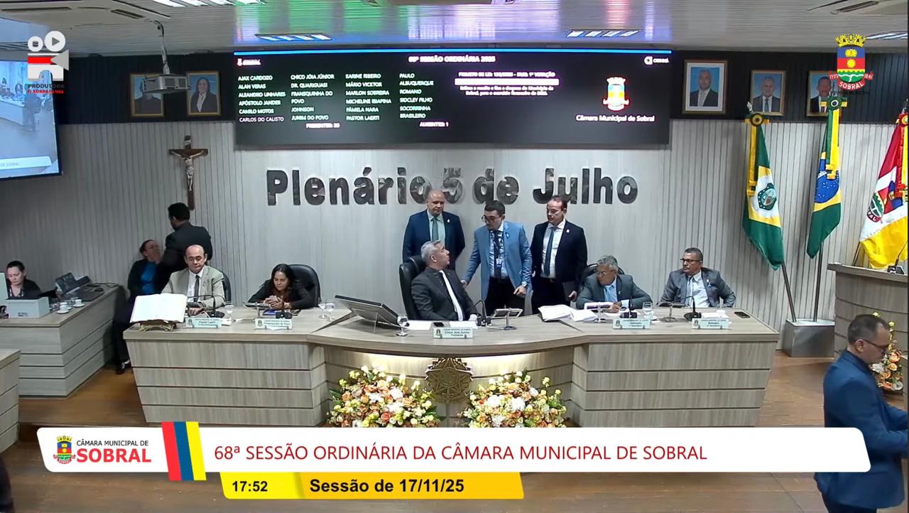 Orçamento de Sobral 2026 prevê R$ 75 milhões em empréstimos e deixa pouco espaço para novas obras, indicando foco em manutenção dos serviços  (Foto: Reprodução)