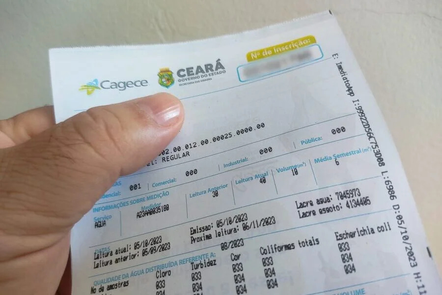 Conta de água fica 9,73% mais cara no Ceará a partir desta quarta-feira