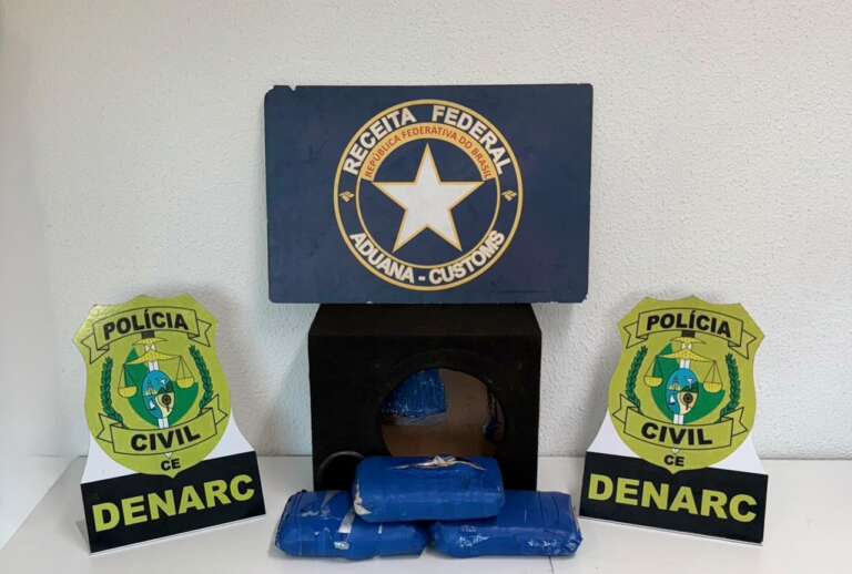 Operação apreende 4 kg de skunk em caixa de som em Fortaleza
