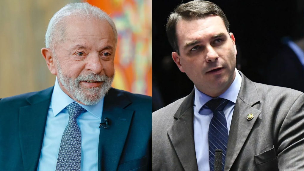 Na pesquisa da Big Data, Flávio Bolsonaro e Lula, juntos, somaram mais 77% dos votos do Estado da Paraíba (Foto: Reprodução)