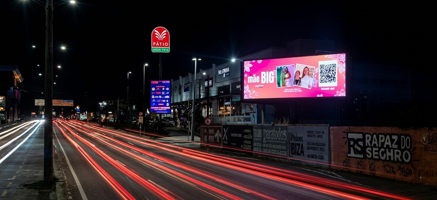 Painéis de LED em Fortaleza exibem homenagens de Dia das Mães