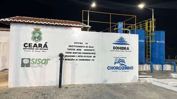 Novo sistema hídrico vai beneficiar mais de 2,4 mil moradores em Chorozinho